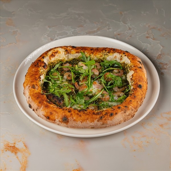 Пицца с Креветками Песто 